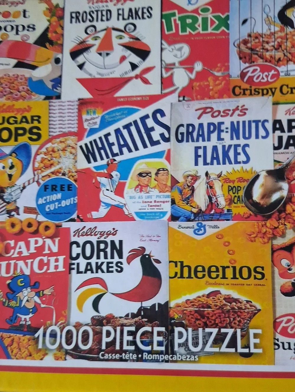 White Mountain Cereal Boxes Jigsaw Puzzle - Yellow, Red, Blue